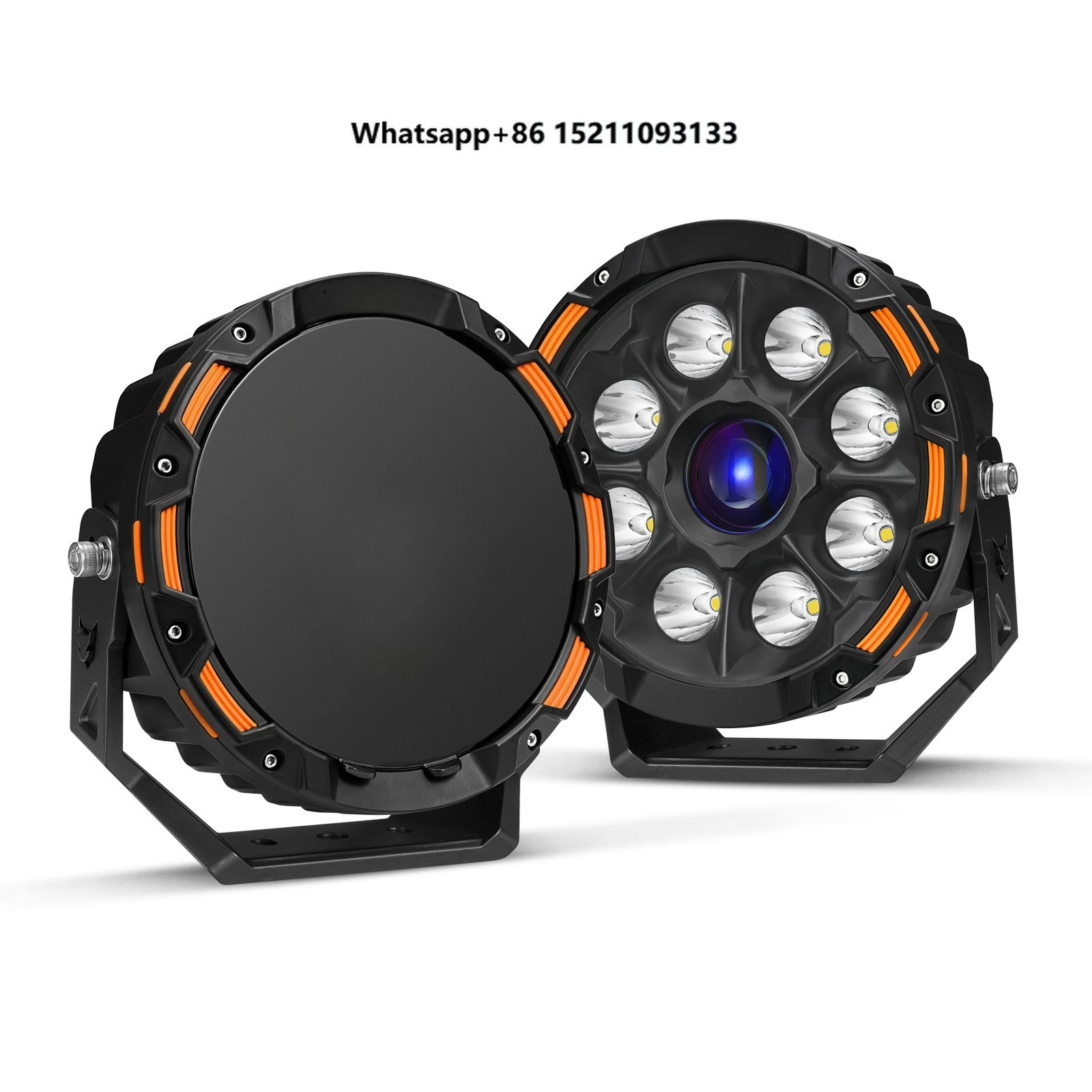 LIGHTFOX 9 Inch  LED Driving Lights 19478LM Hyper Spot Beam Offroad Work Lights with Wiring Harness for 4x4  Truck