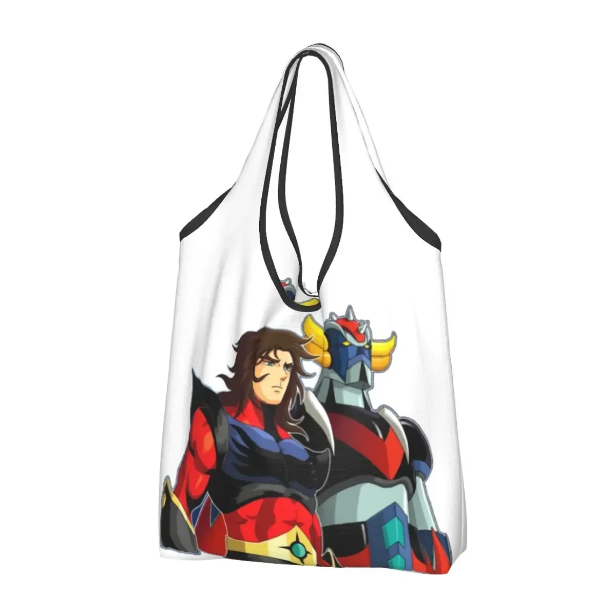 

Grendizer And Actarus Metal Shopping Bag Women Large Groceries Ufo Robot Goldorak Japan Anime Manga Mazinger Z Tote Shopper Bags