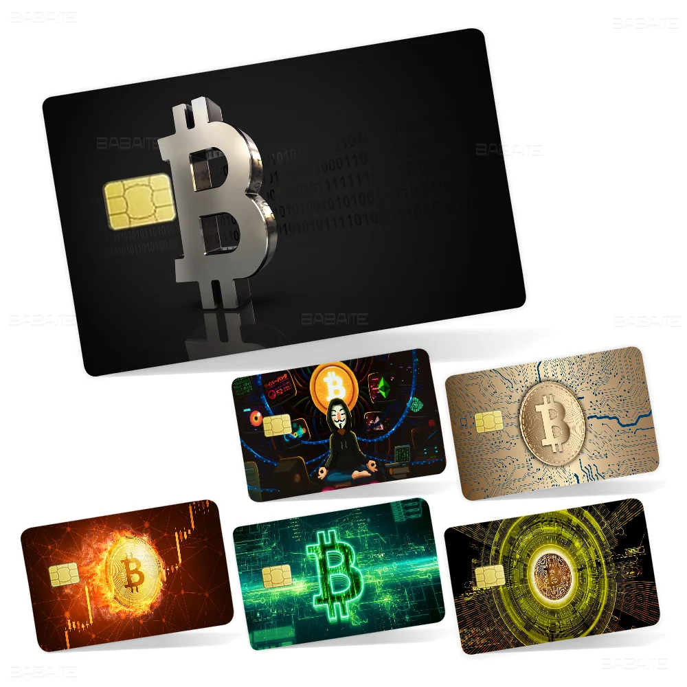 B-Bitcoin Fashion Matte Gold Silver Black Matte Film Skin Sticker Tape For Bank Credit Debit Card