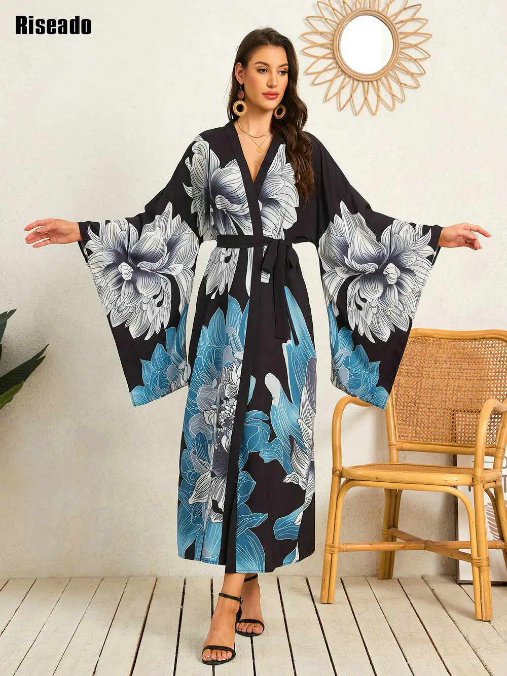 Women Beach Cover Up Kimono Cardigan Sexy Loose Bikini Swimsuit Cover-Up Bathrobe Beachwear Vacation Sun Protection