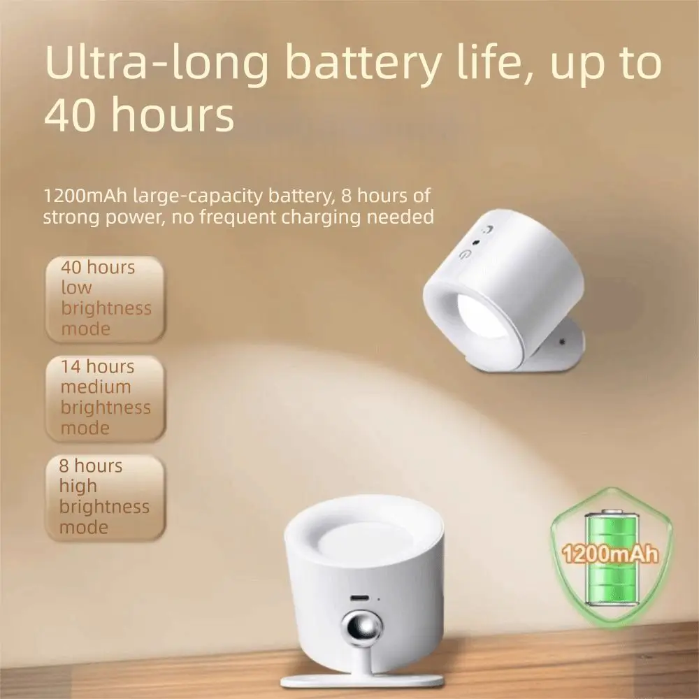 Magnetic Rechargeable Reading Light Remote Control Eye-Friendly Wall Sconce Non-Flickering LED Detachable Design Magnetic Lamp