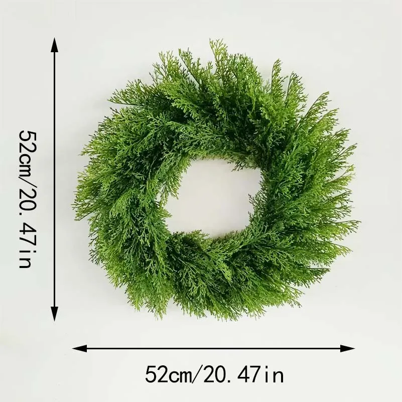 

Christmas green pine needle wreath decoration natural rattan ring feel soft material imitation rattan