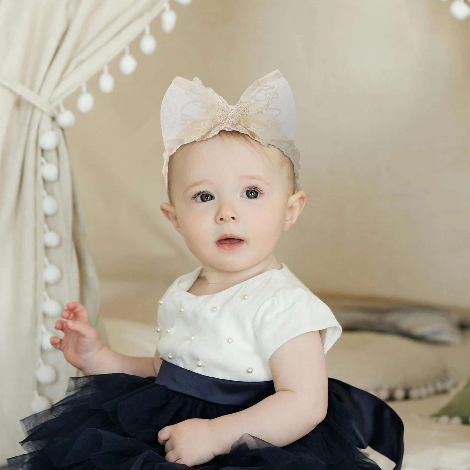 

Princess Headb s Baby Girl Bowknot Hair Accessories Newborn Toddler Lace Bows Photo Prop Comfortable Sweetness Charm Ergonomic