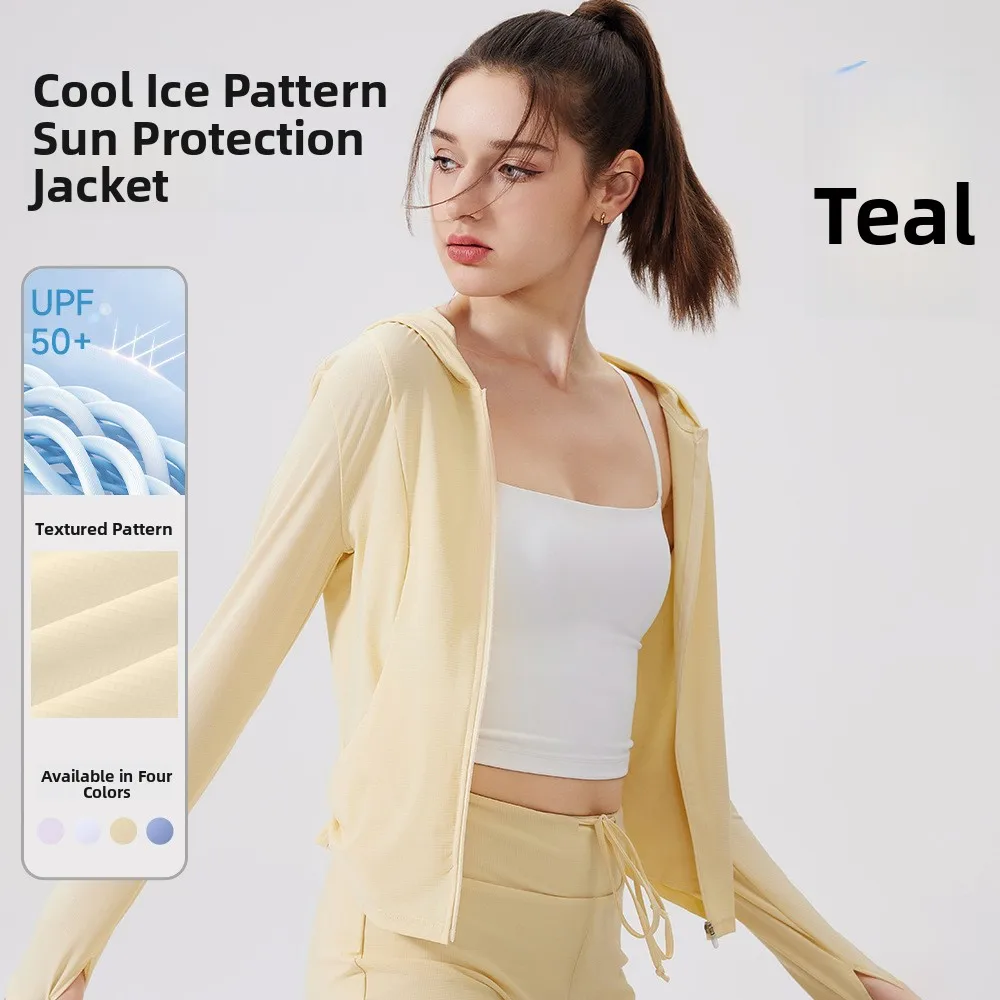 plaid-hooded-uv-protection-sun-yoga-jacket-lightweight-cool-design-women's-sportswear-customization-available-from-china