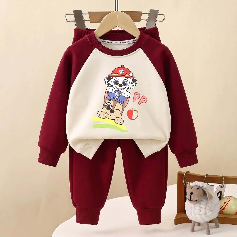 Autumn Children's O Neck Hoodies Trousers  Two Piece  Sets Boys and Girls Pullover Long Pant 2pcs Suit Tracksuit Sweatshirt Set