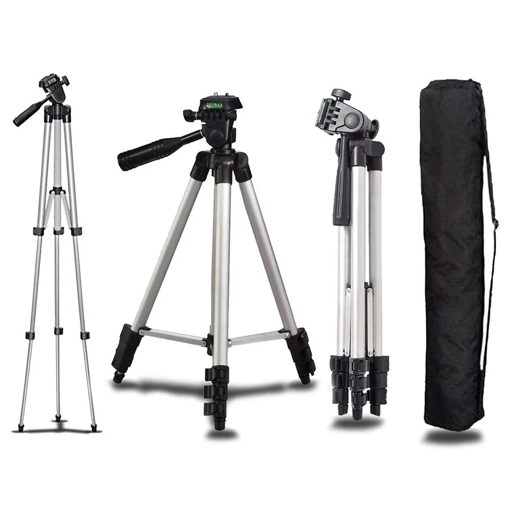 Phone Travel Self Tripod Aluminum Tall 55” 140CM Stand With Quick Plates Mount Pan Head For Canon Nikon DSLR SLR Digital Camera