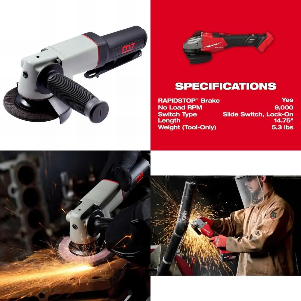 Industrial Grade 7-Inch Air Angle Grinder with High Torque for Heavy-Duty Applications