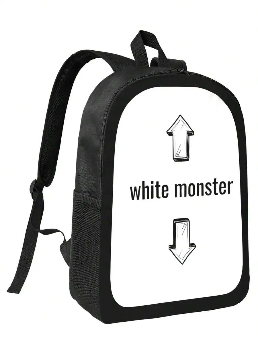 

White Monster Arrow Meme Backpack For Adults Laptop Bag 17 Inch
