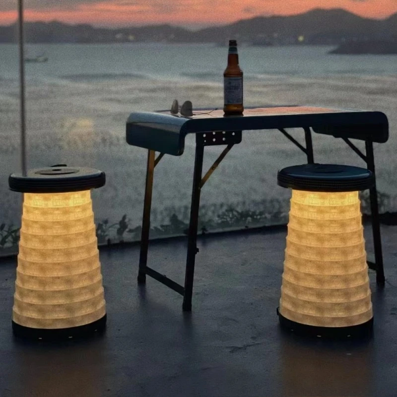 Light Warning Retractable Foldable Mazar Lightweight Outdoor Stool For Camping Picnic Night Fishing Trip