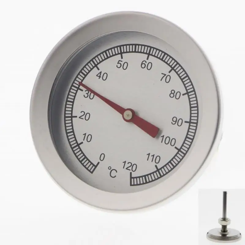 0℃-120℃ Dial Pointer Thermometer For Kitchen Oven Large Long Stem Stainless Steel BBQ Grill Fry Chef Smoker Thermometer