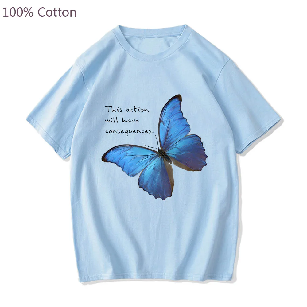 Life Is Strange Butterfly Printed Graphic Anime T-shirts Kawaii Comic Tshirt Men/women 100% Cotton Cute Short Sleeve Tee-shirt