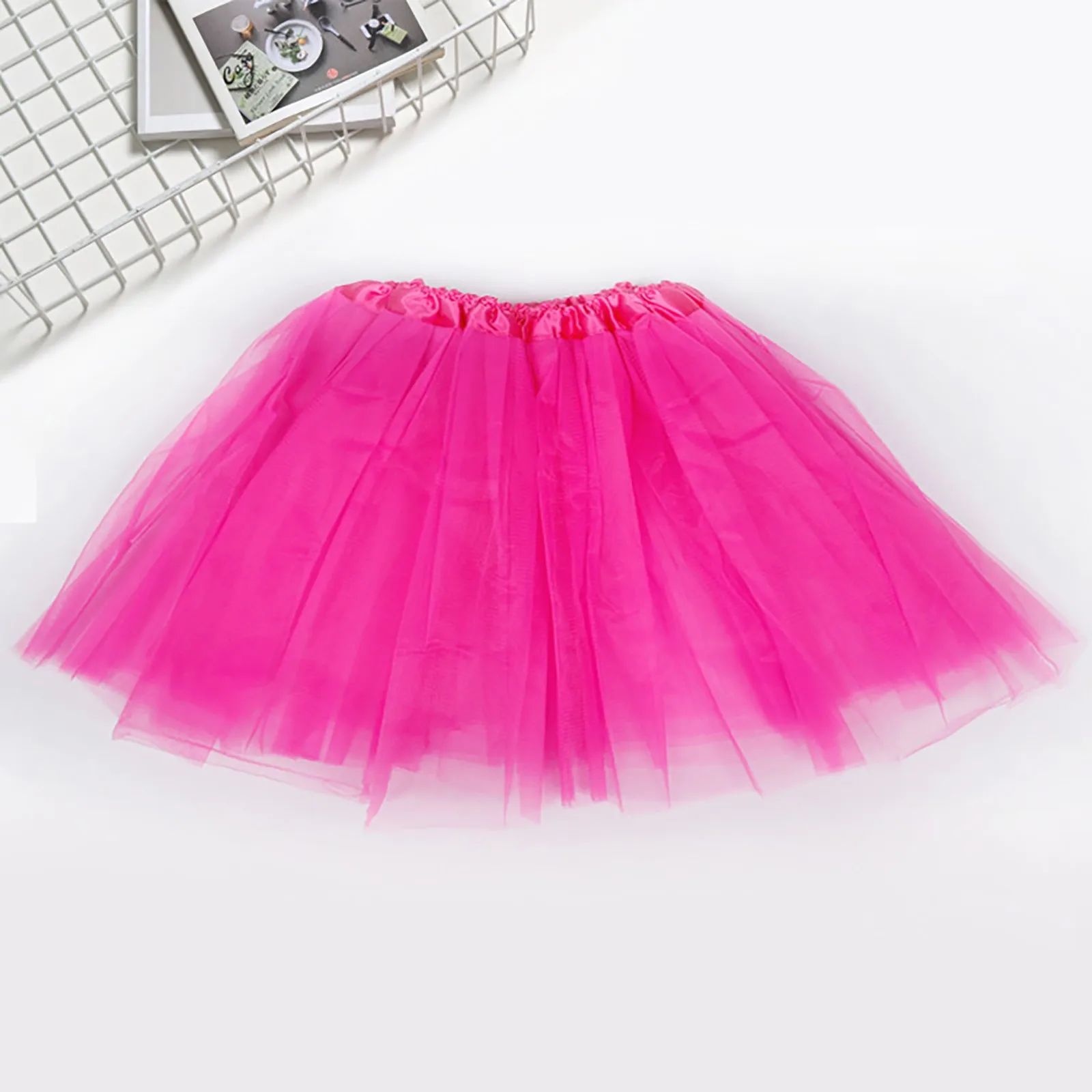 Mini jupe tutu rose en maille pour femme, robe de Rh, tulle, princesse, fête, club sexy, jupon court, femme adulte