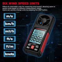 HABOTEST HT605 Digital Anemometer Portable Wind Speed Meter Windmeter LCD Backlight Display Temperature Humidity Meter