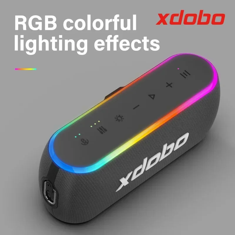 XDOBO X8 III 60W RGB Light Bluetooth Speaker Wireless Column TWS Stereo Subwoofer Sound Box Support Power Bank Function