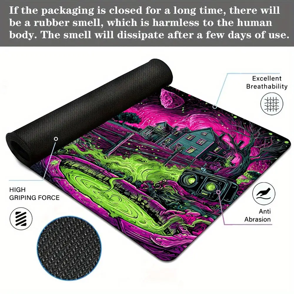 One-eyed octopus monster Mouse Pad Desk Mat with Stitched Edge XXL Mousepads Rubber Anti-slip Gamer Keyboard Rug Gaming Mats view 4