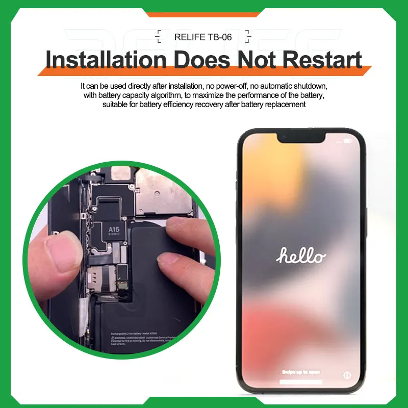 RELIFE TB-05/TB-06 installazione dello strumento di riparazione del cavo della batteria-free e Boot-free adatta a vari modelli per IPhone IP8G-14PM