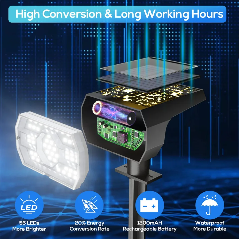 56 LED Solar Light Outdoor Waterproof Lamp Landscape SpotLights For Garden Decro Patio Backyard Garage Lighting