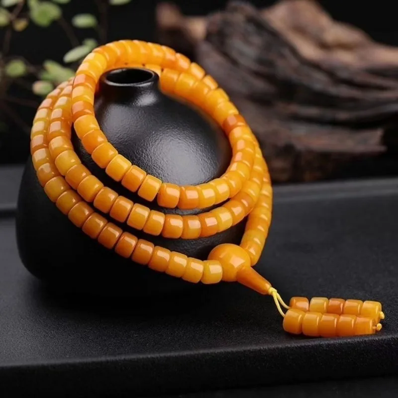

Beeswax 108 Bucket Beads Bracelet Bracelet Amber Bracelet Women's Jewelry