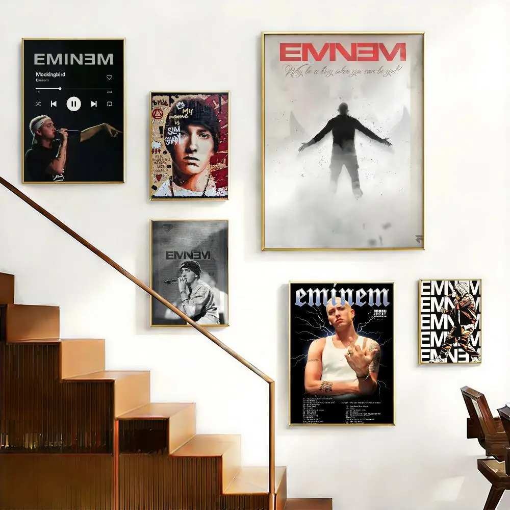 Iconic Rapper E-EminemS Poster HD Self-Adhesive No Residue After Removal Ideal for All Kinds of Wall Decor