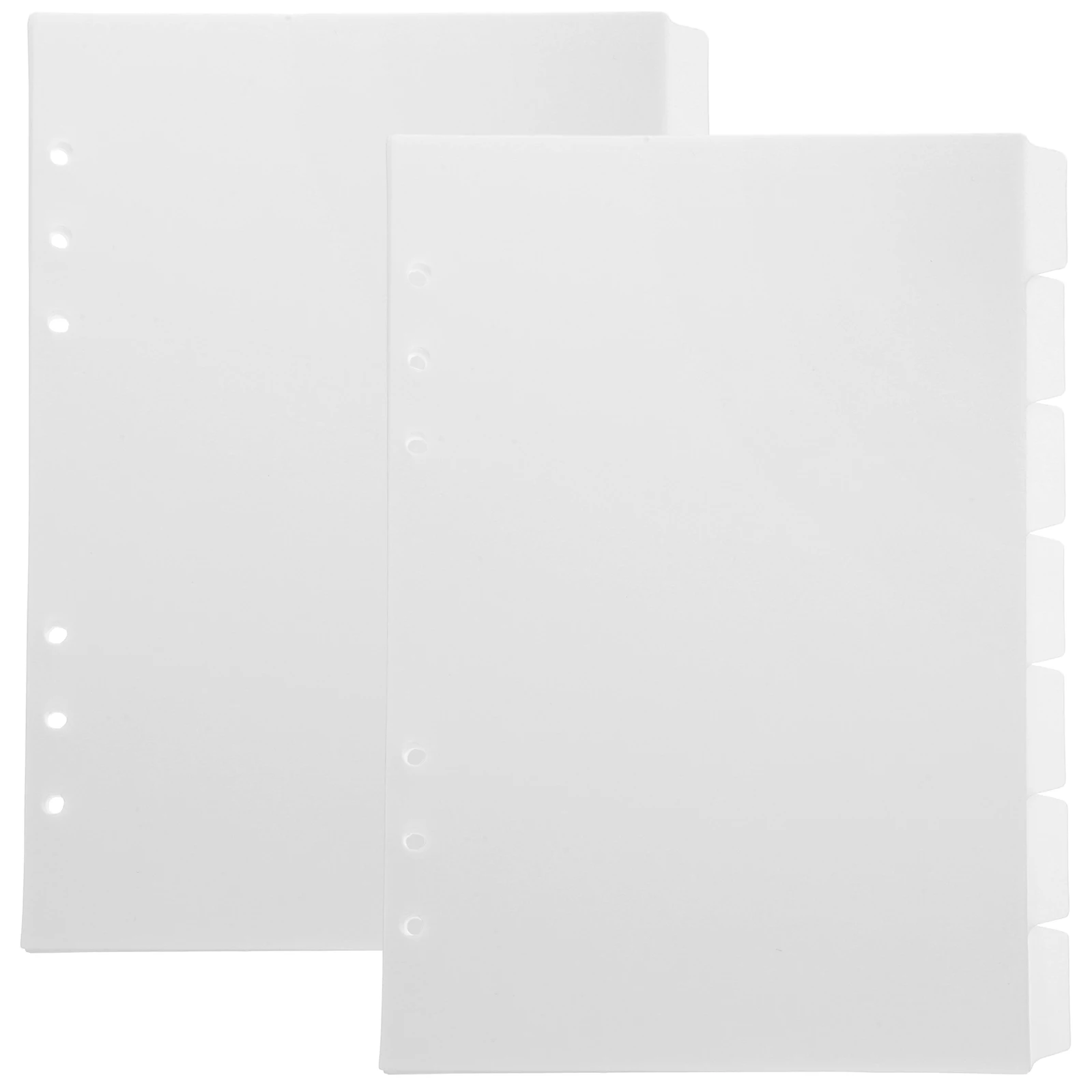 2 Books PP Index Dividers 7 Sheets White Binder Page Markers Notebook Tabs Classification Tabs File Separators