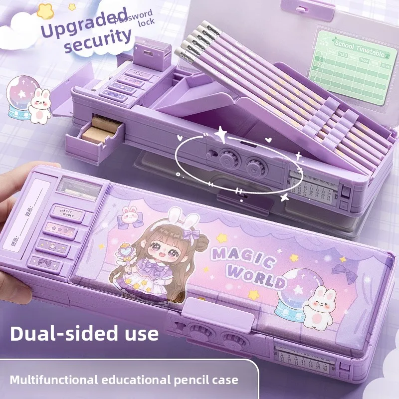 intelligent-lock-multi-functional-automatic-double-layer-pencil-case-for-girls-high-tech-stationery-box-with-safety-mechanism