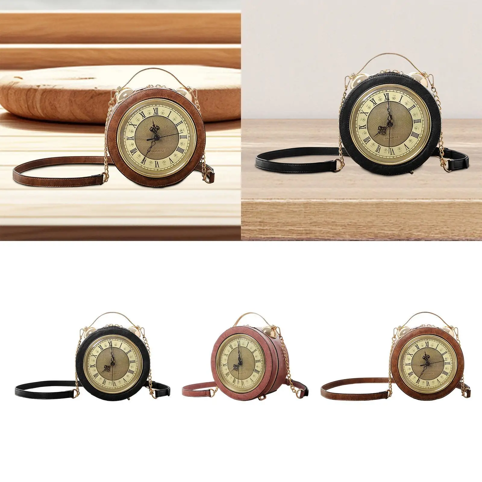 Shoulder Bag for Women Lady Clock Purse for Traveling Vacation Shopping image 4