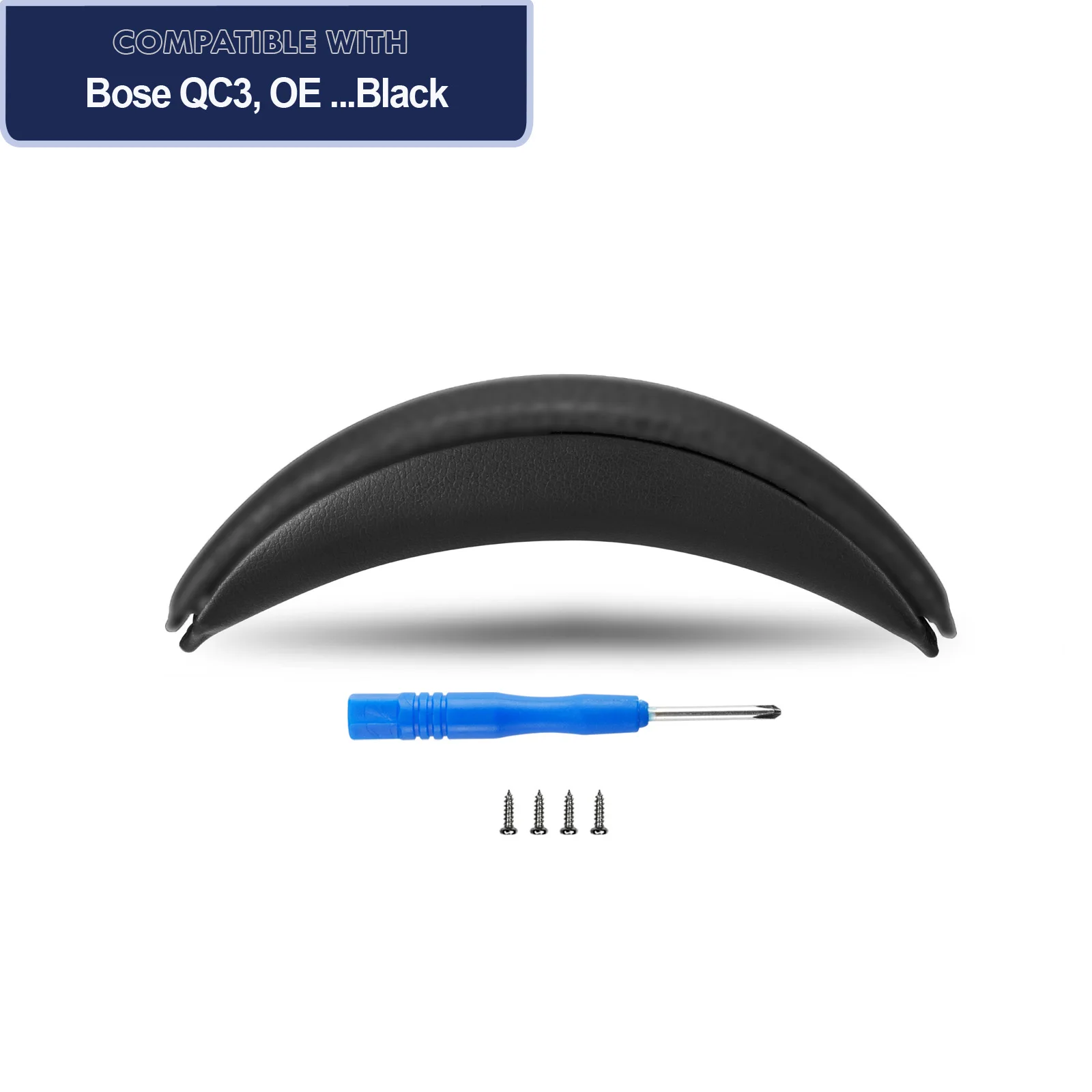 Carberon QC3 Replacement Headband Cushion for Bose QuietComfort 3 (QC3) and Bose On-Ear (OE) Headphones,Black