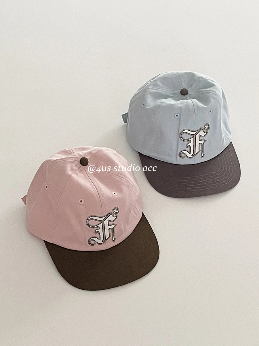 Flat brim color matching cap female Korean atmosphere street versatile flat edge hip hop baseball cap tide