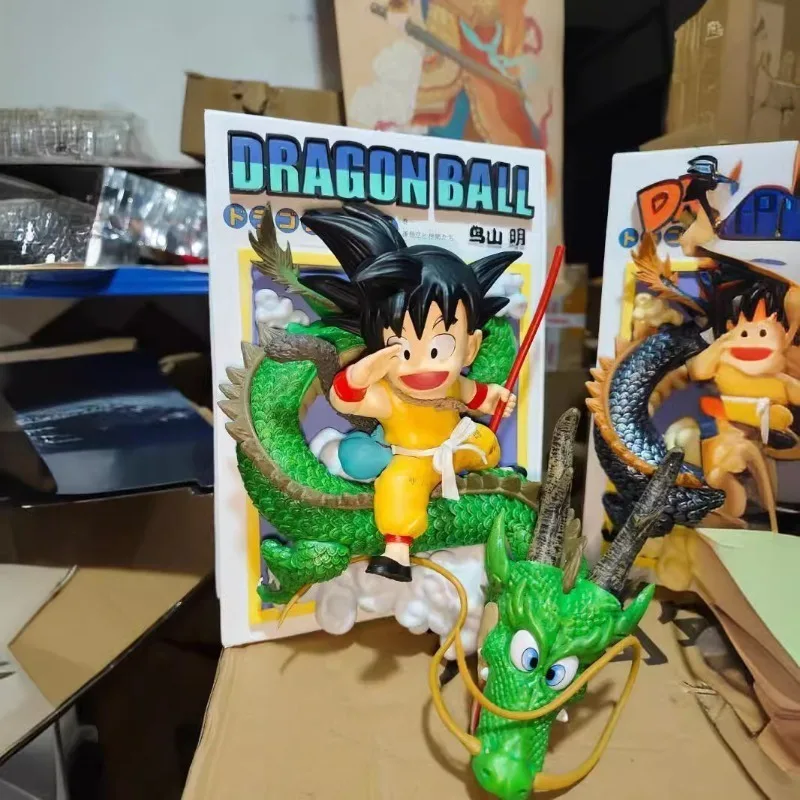 

Dragon Ball GK Title Page Goodbye Goku Riding the Dragon Goku Shenlong Figure Model Ornament Animation Scene Toy Ornament