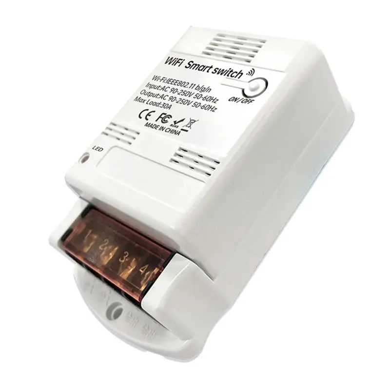 For Alexa/Google Home Compatible 30A 6600W Tuya Wifi Intelligent Relay Module Smart Switch Remote Control Automation System-ABVP