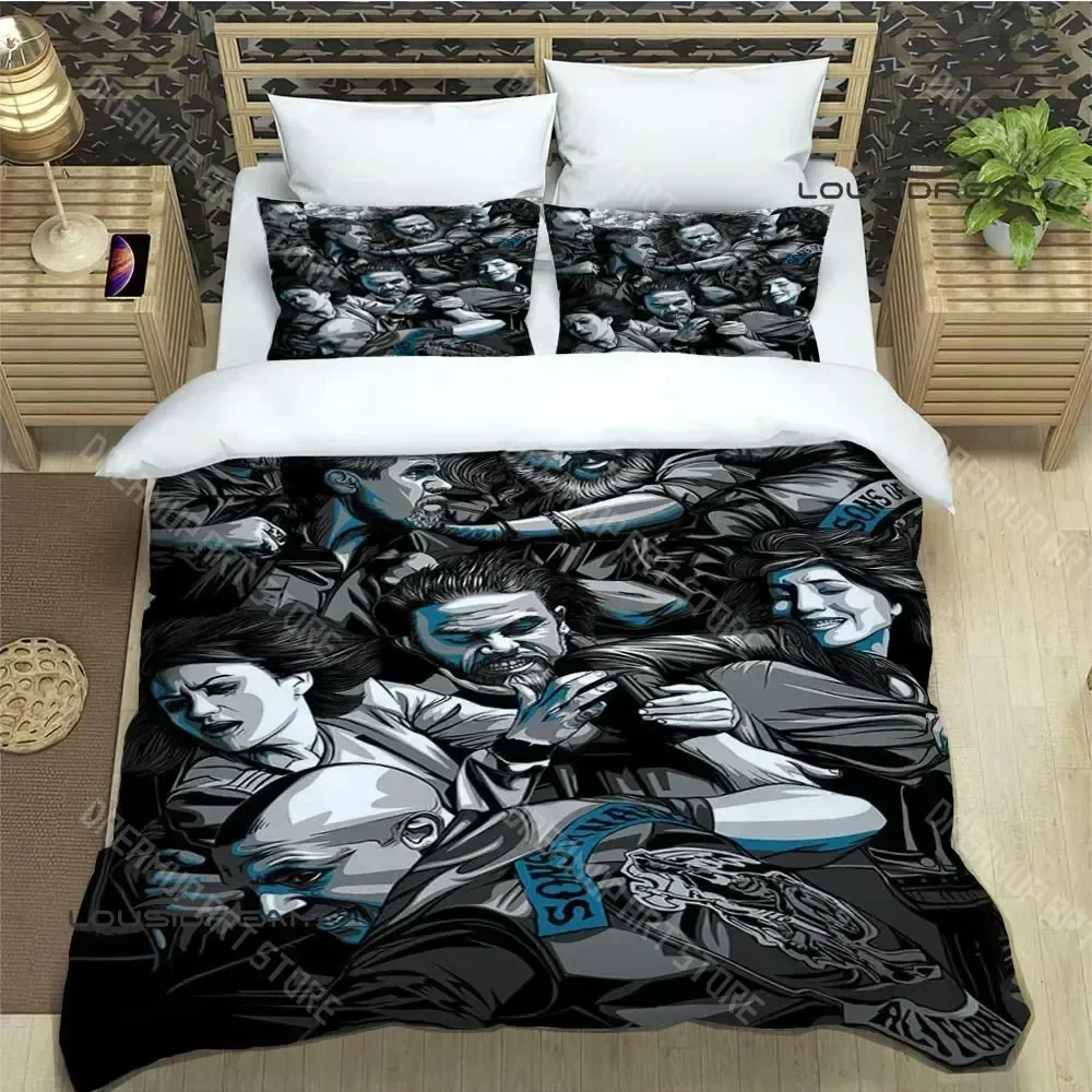 2026 3D Print Sons Of Anarchy Retro Printed Bedding Sets Exquisite Supplies Set Duvet Cover Bed Comforter Set Bedding Set Luxury
