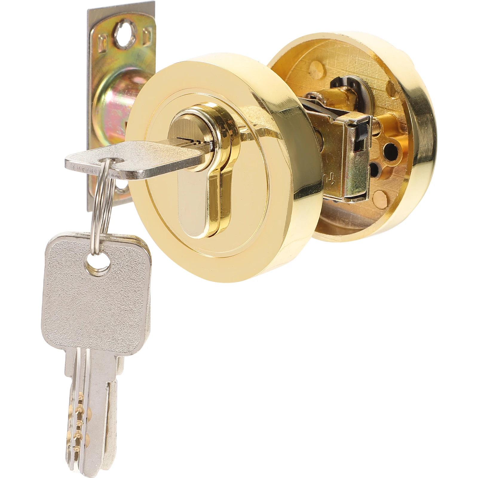

Circular Door Lock Zinc Alloy Deadbolt Bedroom Bathroom Smooth Single Cylinder Hidden Locks For Doors Residential Security