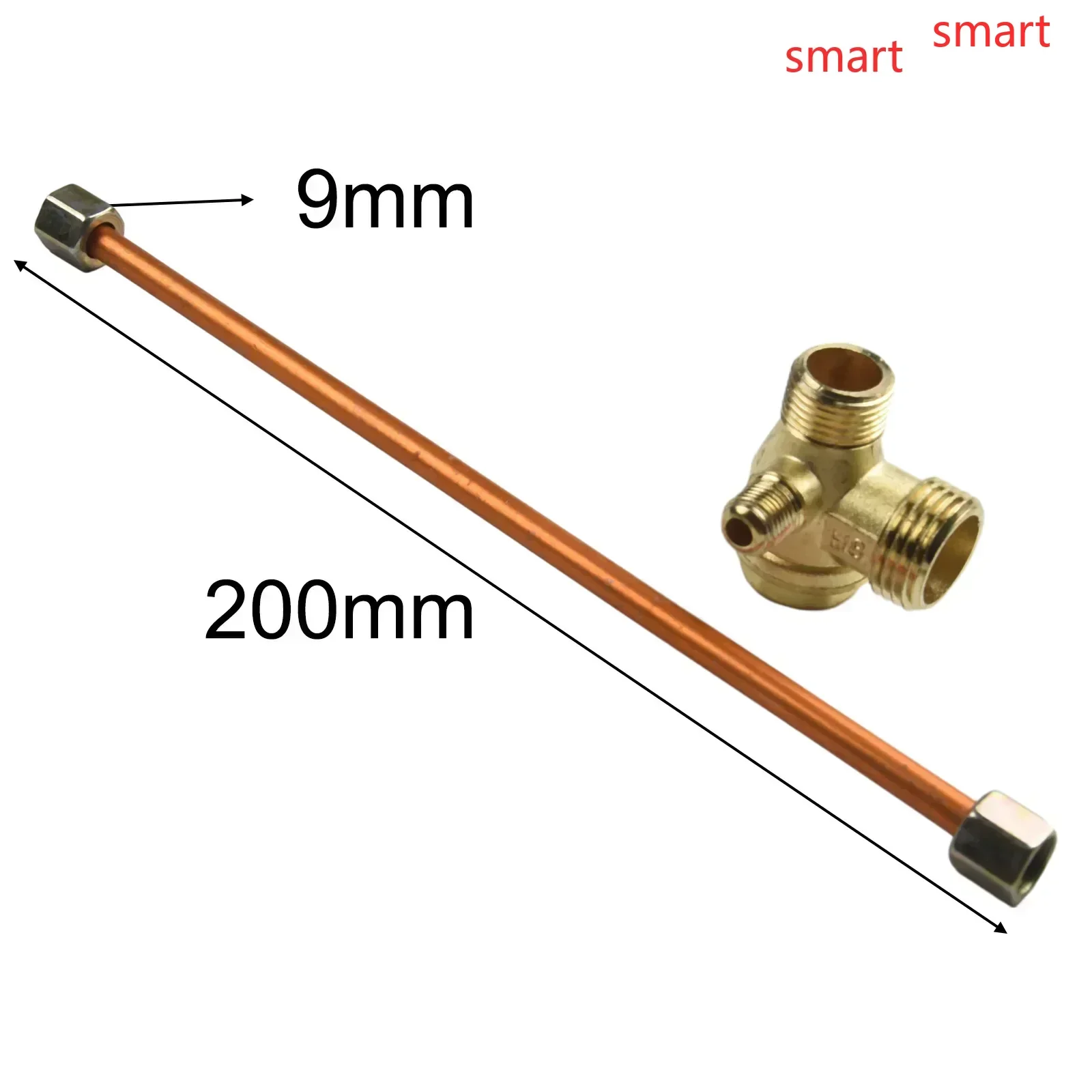 Male Thread Connector 200Mm Hex Nut Copper Exhaust Tube Pipe Fitting For Air Compressor Parts 1 2Pcs 3 Way Check Valve