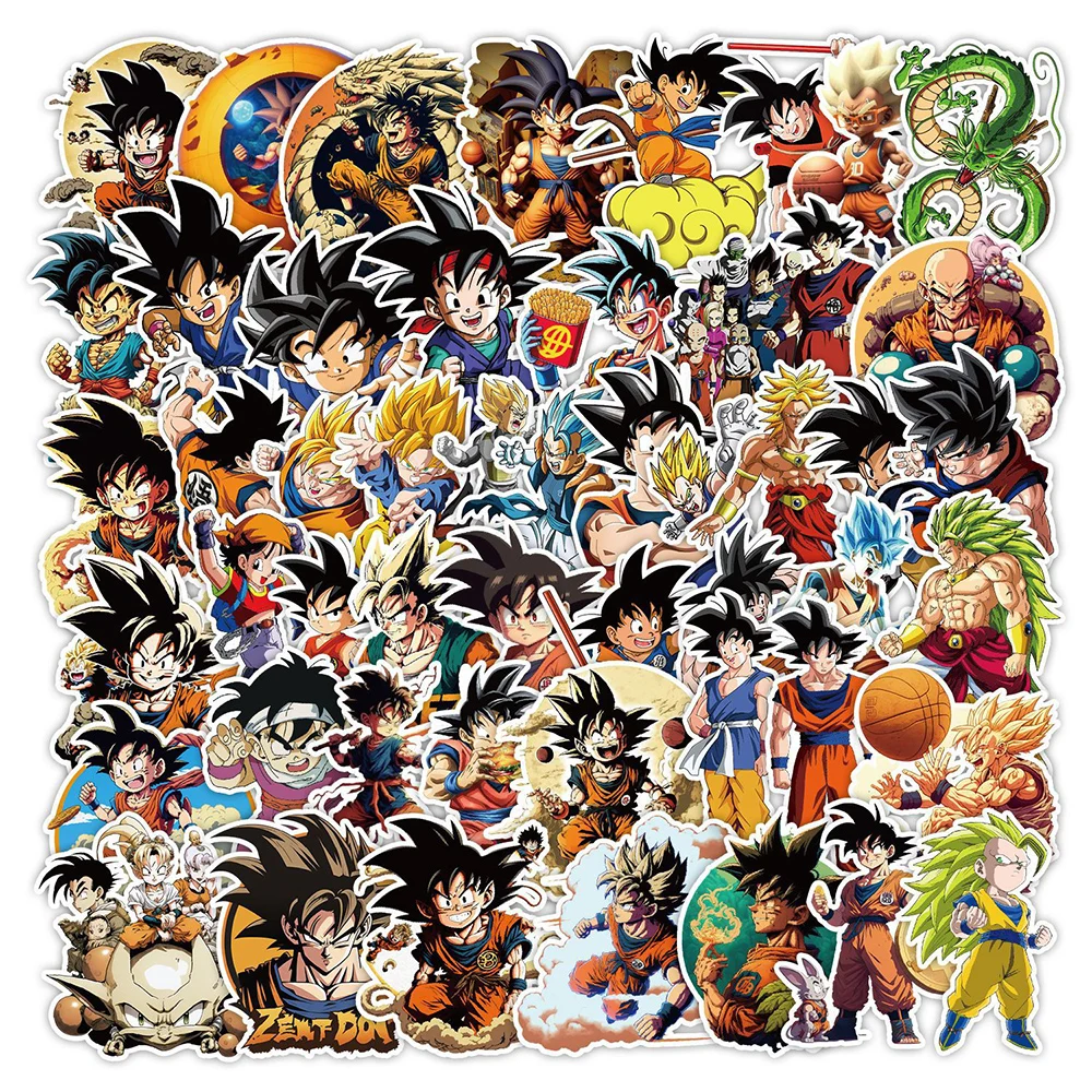 Paquete de 10/30/50 Pegatinas de Dragon Ball, Calcomanías de Anime, Decoración para Motocicleta, Patineta, Son Goku