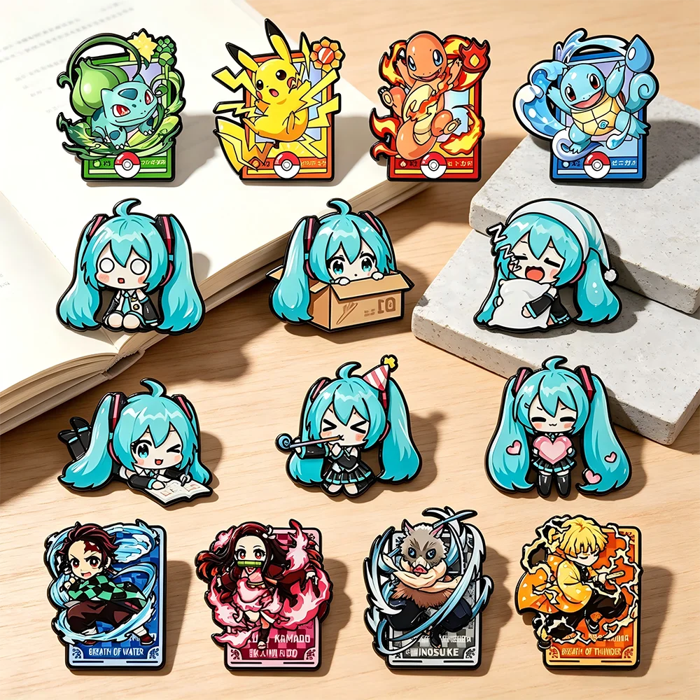 10pcs Anime Enamel Pins Set Cute Japanese Cartoon Vocaloid Monster Creature Brooch Lapel Badges Collectible Gift for Fans