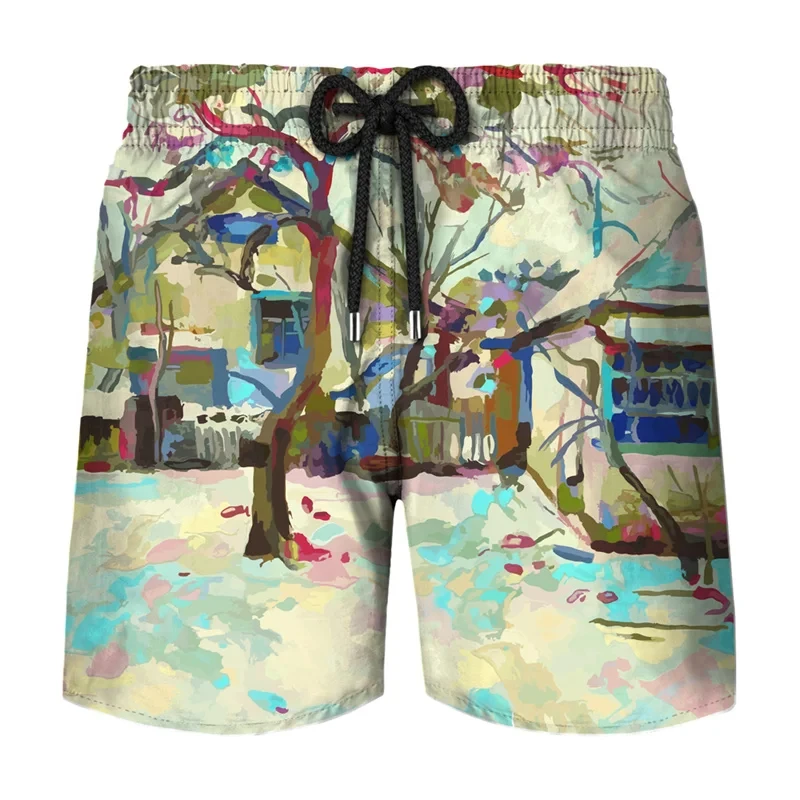 

3D Graffiti Printing Beach Shorts Pants Mens Suumer Hawaii Swimming Trunks Surfing Board Shorts Ropa De Hombre Sport Gym Shorts