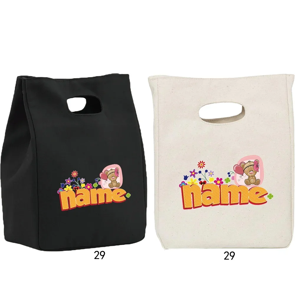 Customized Name Meal Box Portable Insulated Lunch Bag Insulated Food Picnic Tote Bag Fashionable Customized Product