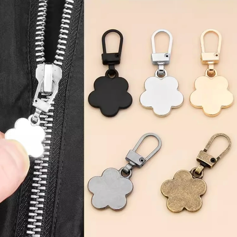 

Flower Metal Zipper Slider Detachable Zipper Repair Kit Zipper Pull for Clothing Jacket DIY Craft Zip Head Sewing Accessories