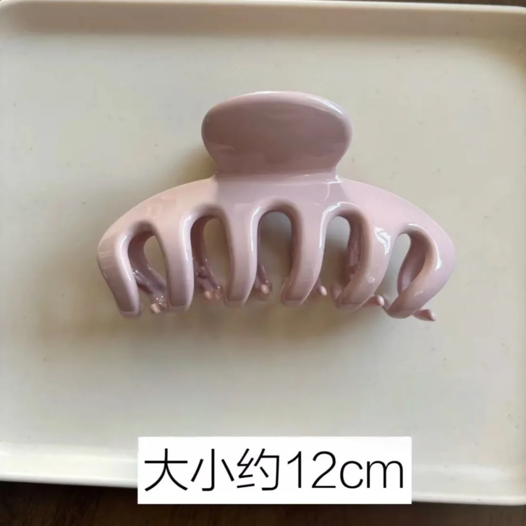 Korean Large pink Dragon Bone Gray Pentagram Shark Hair Clip Claw French Ponytail Clamp Back of Head Hair Claw Hair Accessories view 2