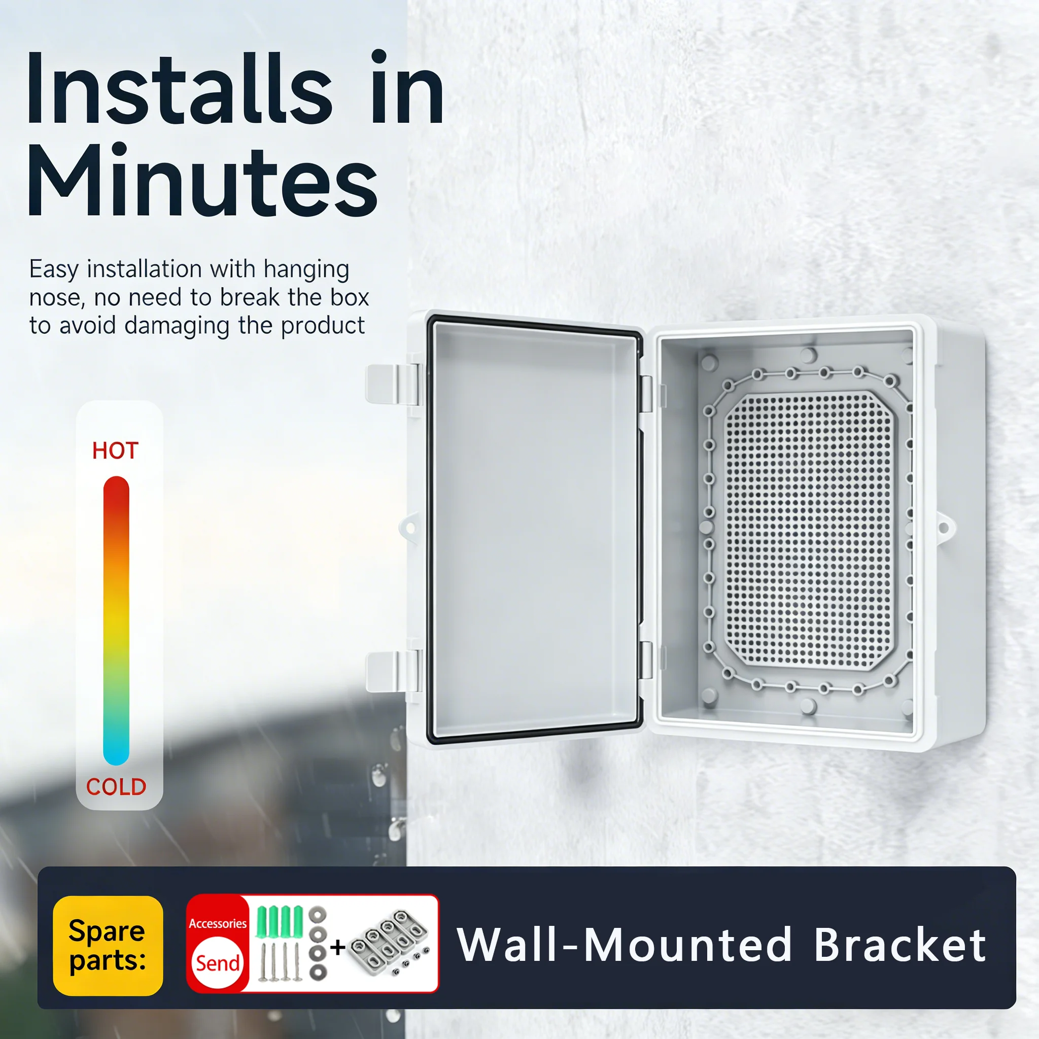 IP66 صندوق توصيل مقاوم للماء الضميمة الكهربائية ABS رمادي/شفاف في الهواء الطلق توزيع الطاقة صندوق توصيلات بلاستيكية