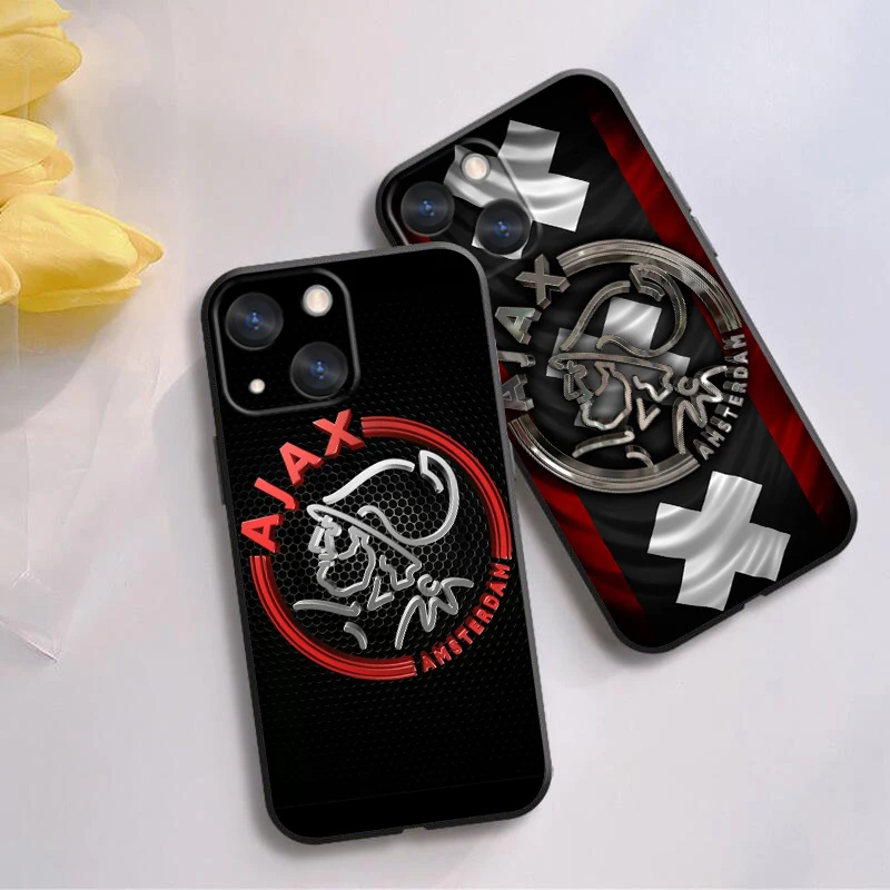 A-Ajax Team Logo Cool Phone Case For Apple iPhone 15 14 13 12 11 SE XS XR X 7 8 6 mini Plus Pro MAX Soft Black Cover