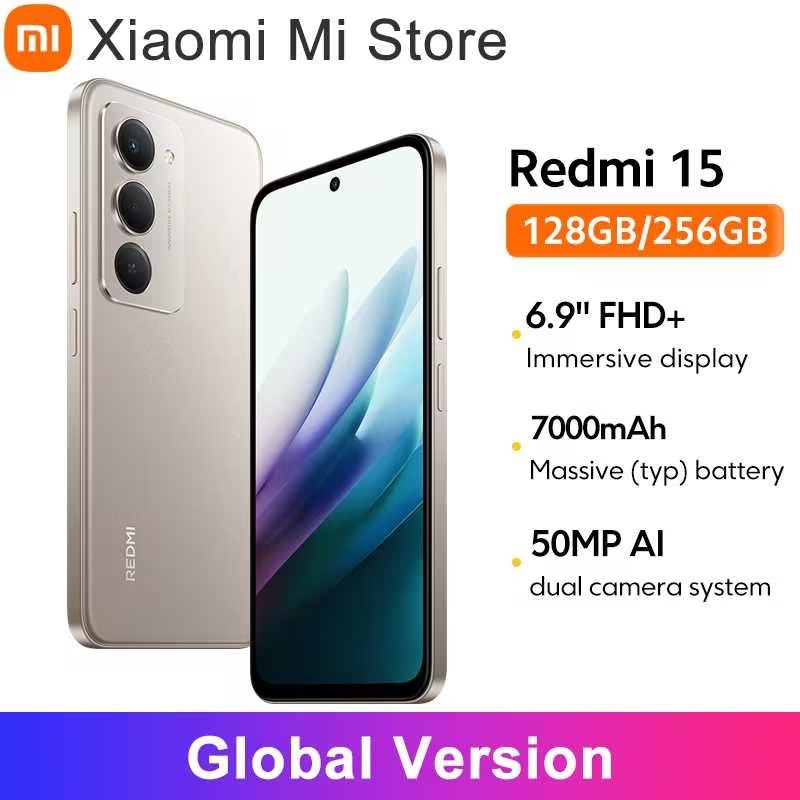  Redmi 15 Global Version Smartphone 6.9" 50MP 7000mAh battery 33W fast charging IP64 Snapdragon® 685 Mobile Platform 