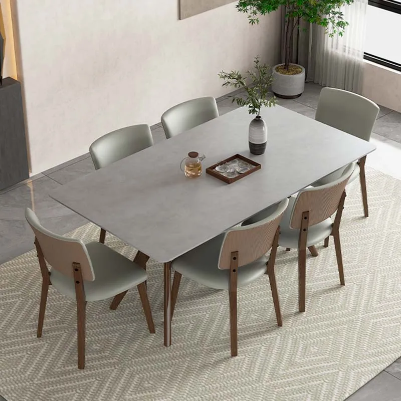 Rectangle Breakfast Dining Table Luxury Modern Portable Design Dining Table Chairs Wooden Mesa De Comedor Home Furniture