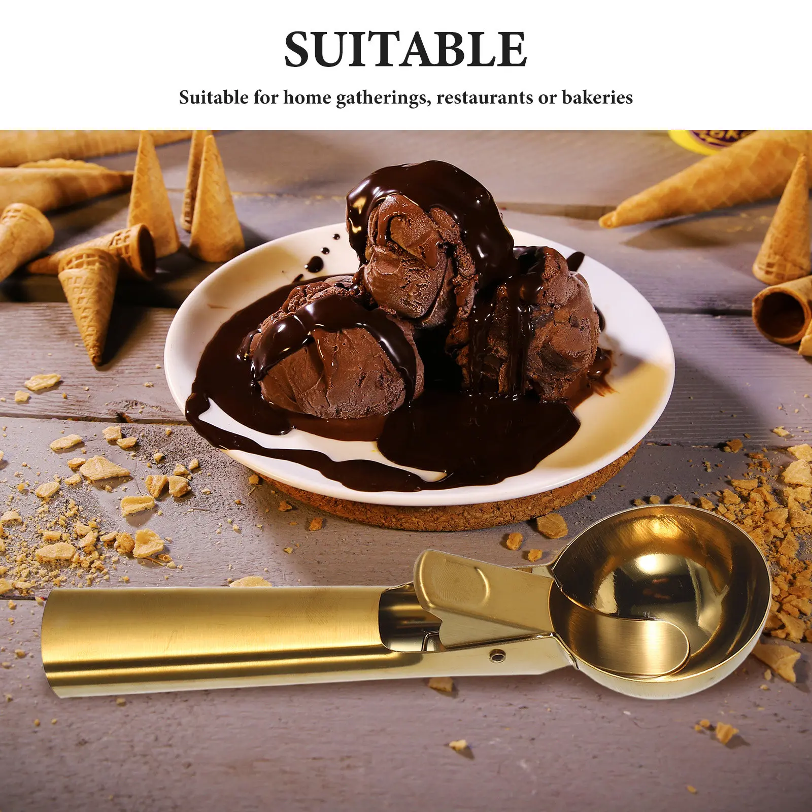 Stainless Steel Ice Cream Scoo - Kitchen Bakery ulasan dan harga