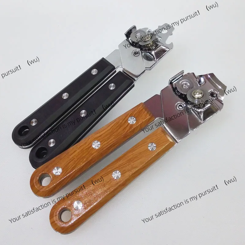 Can Opener Handheld Stainless Steel Wooden Handle Multifunctional Milk Powder Fruit Can Bakelite Bottle Opener Canned Knife