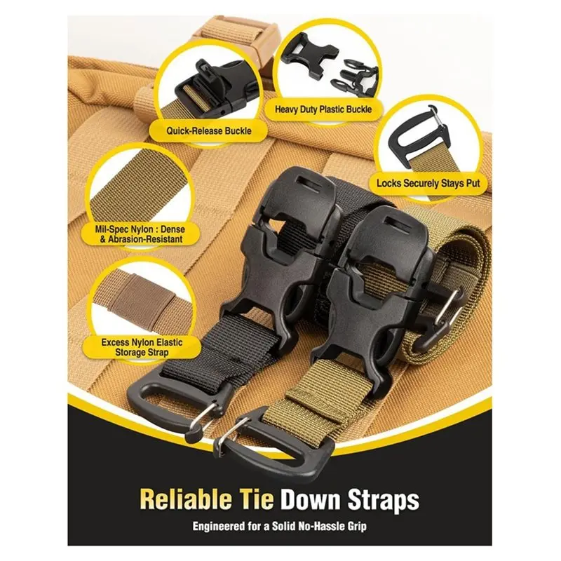 ABRT-Backpack Straps Attachment Backpack Accessories, Adjustable Tie Down Straps