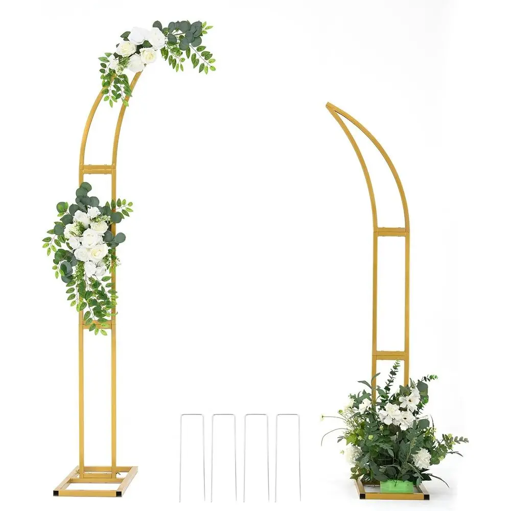 

2pcs Curved Wedding Arch Backdrop Stand, Moon Arch Backdrop Stand or Wedding, Engagement, Bridal Shower, Birthday Party Decorati