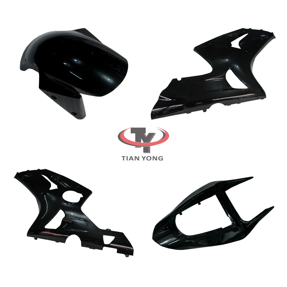 Pack left right tail behind Side panel Injection Bright black Motorcycle For ZX6R 2003 2004 ZX 6R 636 Bodywork Fairing