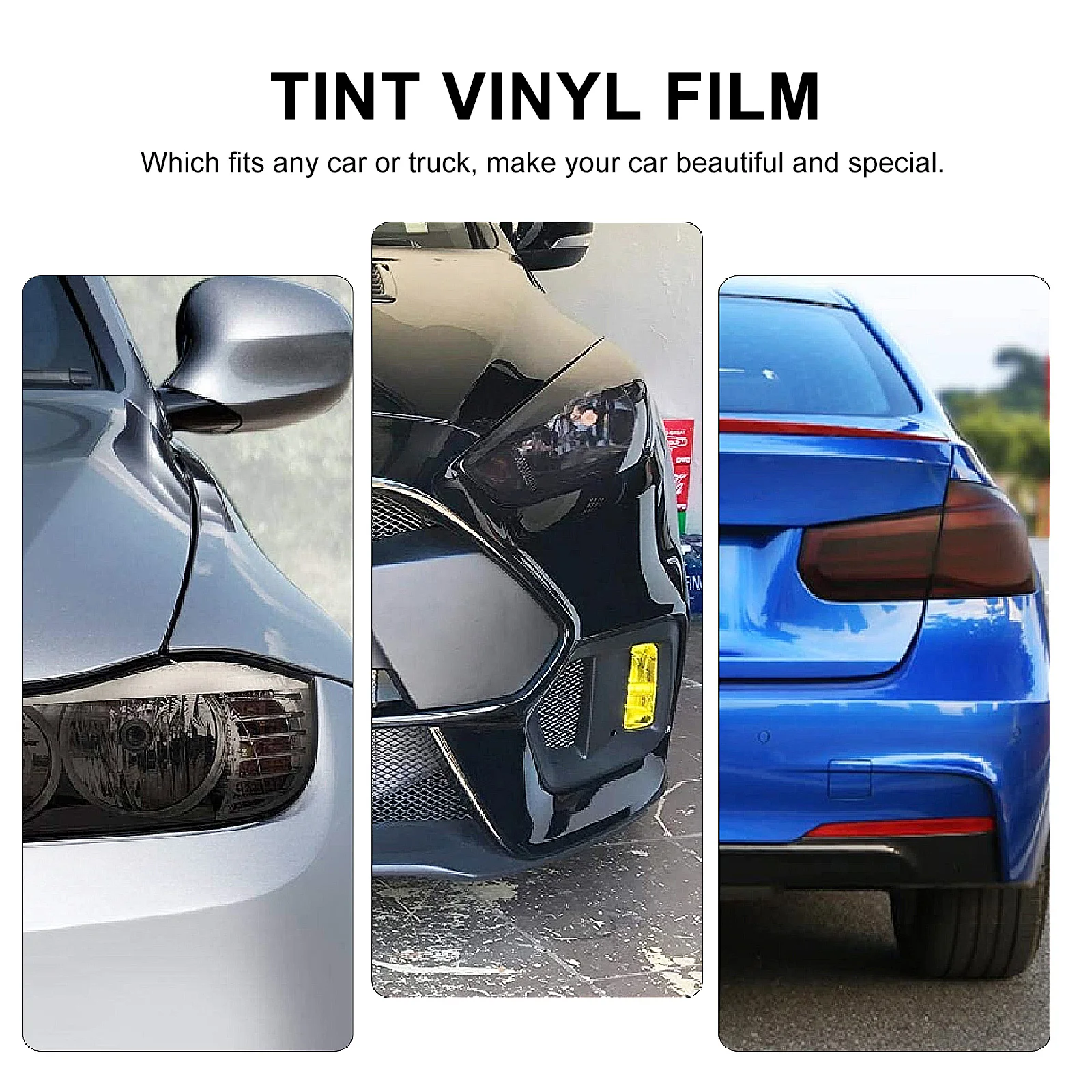 

120cm X 30cm Headlight Tint Film Self Adhesive Orange Stretchable Vinyl for Car Tail Fog Light Scratch Protection High