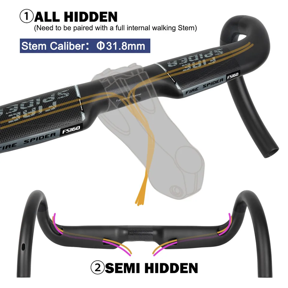 Fire Spider Bike Carbon T1000 Road Handlebar 380/400/420/440mm